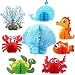 Blulu 8 Pieces Mermaid Centerpieces Sea Animals Honeycomb Party Supplies 3D Ocean Themed Birthday Decorations for Baby Shower Wedding Pool Party