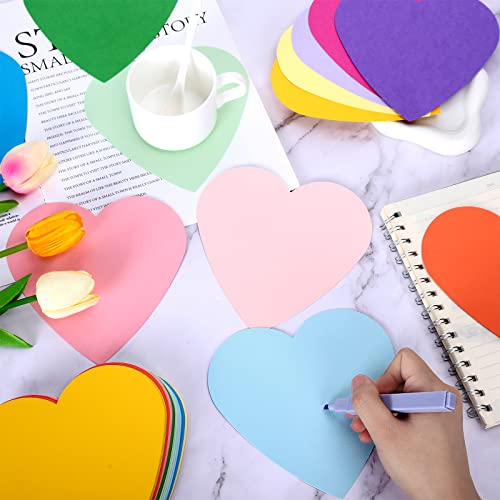 image for Whaline 120Pcs Heart Cutouts 12 Colors 5.9 Inch Heart Shaped Cut Outs 