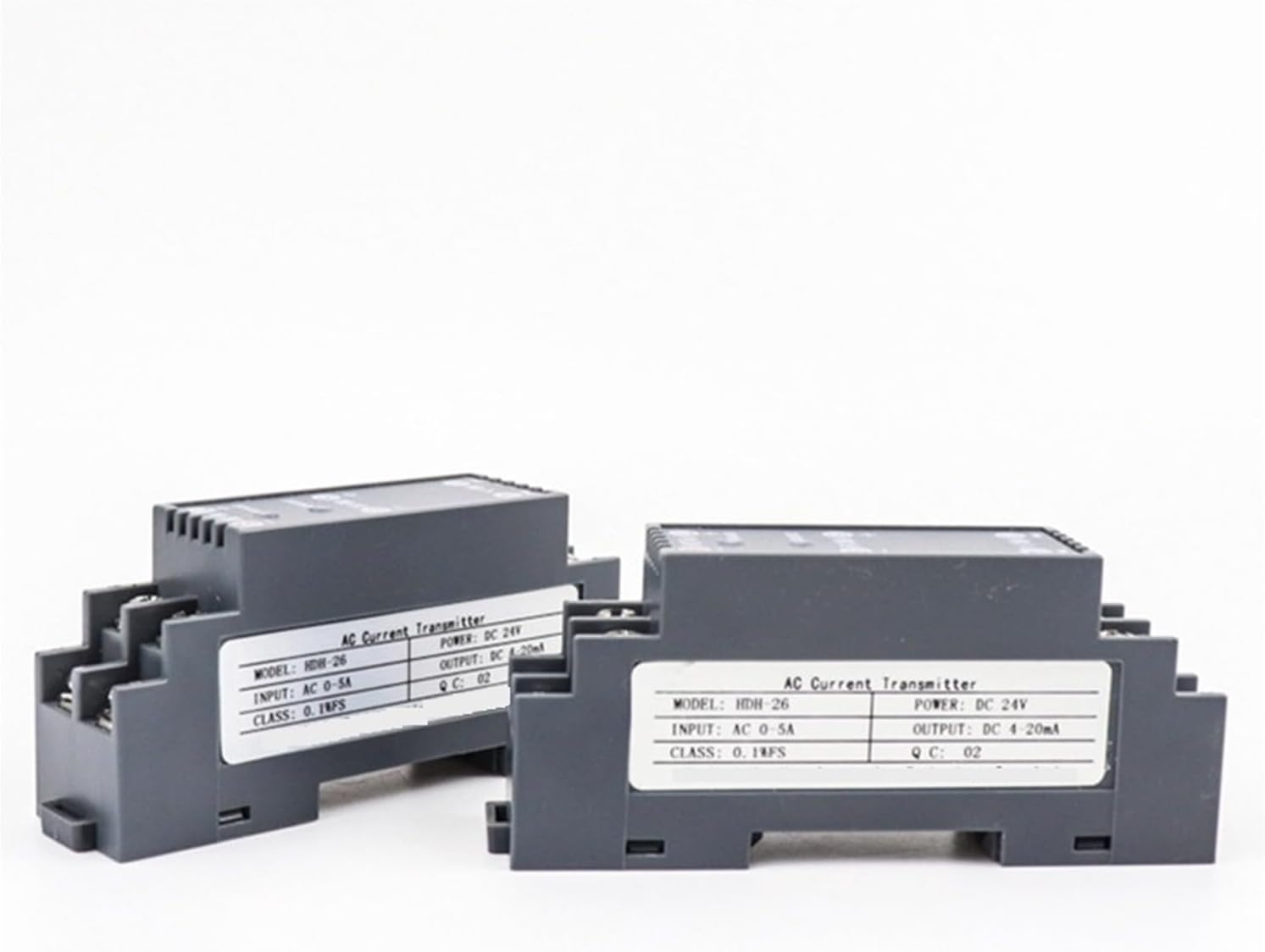 Current Transmitter 2pcs AC Current Transmitter 1 in 1 Out AC 0-1A/5A/10A Current Transducer with DC24V Power Output 4-20ma(DC Current,Input 0-10A)