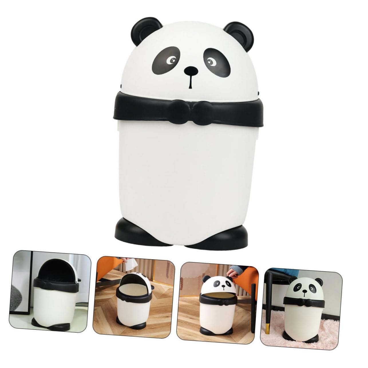 Cartoon Panda Trash Can Small Garbage Bin Creative Desk Trashcan for Boys and Girls Room
