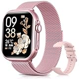 Oliimptek Smartwatch Donna con 100 Giorni, 1000mAh Batteria, 1.83” HD Orologio Fitness con Frequenza Cardiaca, SpO2, Sonno, 120+ Sport Smartwatch con Chiamata, Notifiche Messaggi iOS Android Rosa