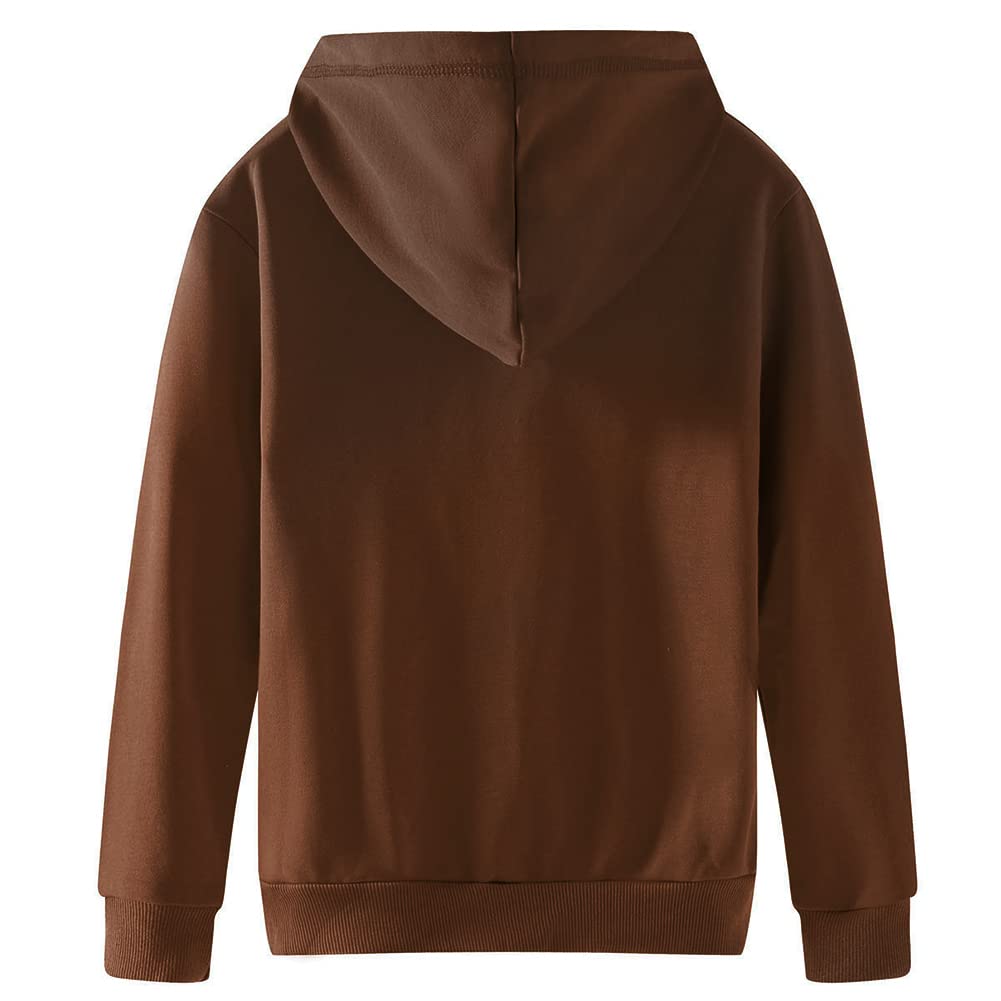 Spring&Gege Felpa con Cappuccio, Basic, in Cotone, Tinta Unita, per Bambini (3-12 Anni)