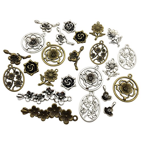 Charm Collection-100 g Craft Supplies, colgantes para manualidades, joyería DIY, accesorios para hacer collares y pulseras Abalorios de flor 2