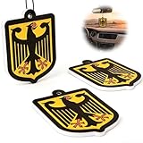 mawmuaw Duftbäume Auto 3 Stück Auto Duftanhänger mit Deutschland Bundesadler Flagge Design - Sandelholzduft Wassermelonenduft Pfirsichduft für Rückspiegel Badezimmer Garage Autoduft Lufterfrischer