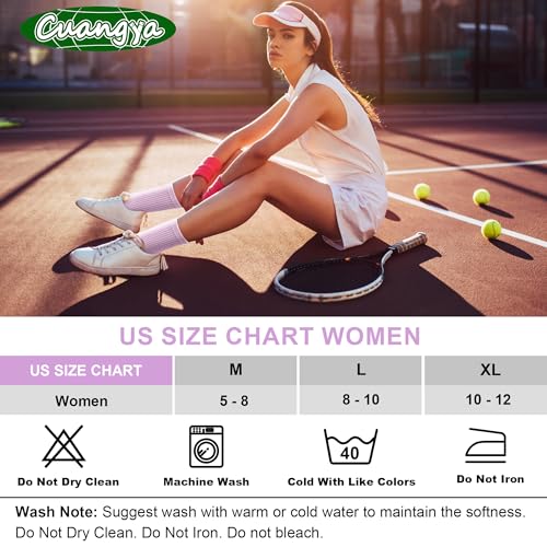Image of Crew Socks Women Athletic Hiking Running Cushioned Compression Socks 3-5 Pairs