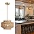 InterMaka 12.4” Boho Rattan Chandelier Light Fixture, 1-Light Hand Woven Pendant Light Fixture Farmhouse Rustic Hanging Lamp for Kitchen Island Bedroom, Dining Room, Living Room, Entryway, Foyer