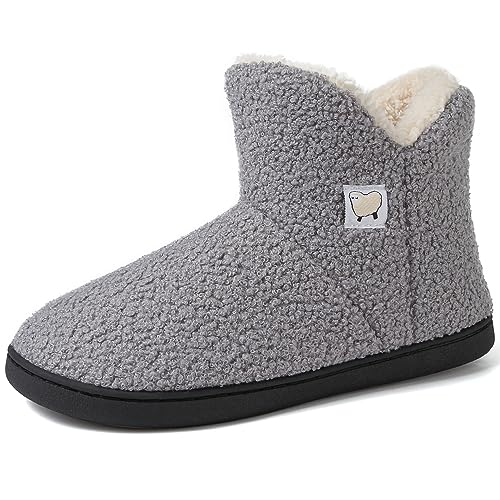 VTASQ Chausson Montant Femmes Hommes Mémoire Mousse Pantoufles Hiver Chaud Peluche Doublure Bottes Maison Slippers Antidérapant Chausson Bottines Pantoufles...