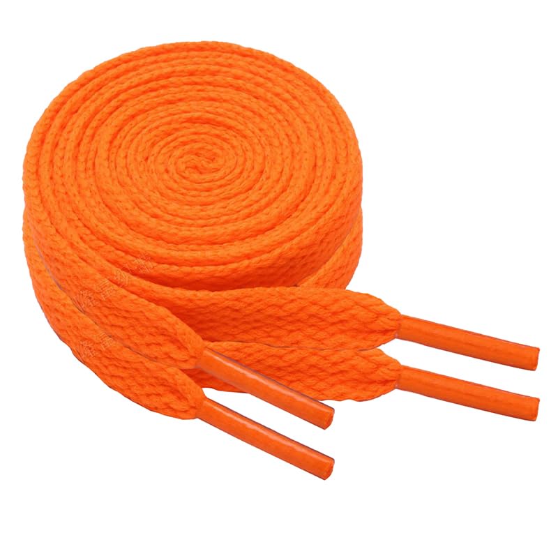 Polar Rabbit 2 Pairs Flat Shoe Laces for Sneakers 5/16" Wide Athletic Shoelaces Boot Strings in 24"-79" for Kids Adults
