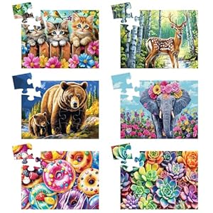 6 verpakkingen 16 grote stukjes puzzel voor senioren, dementie Alzheimer producten activiteiten voor oudere volwassenen, Alzheimer puzzel geheugen cognitieve spelletjes eenvoudige puzzel geschenken