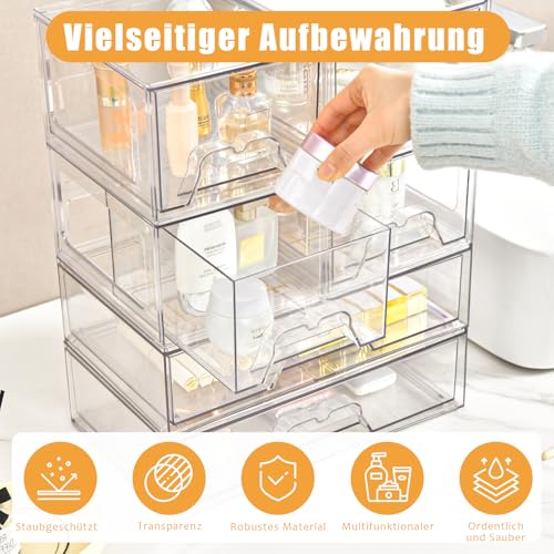 Stebopum Stapelbare Schubladenbox Kosmetik Organizer mit 3 Schubladen – Ansicht 4