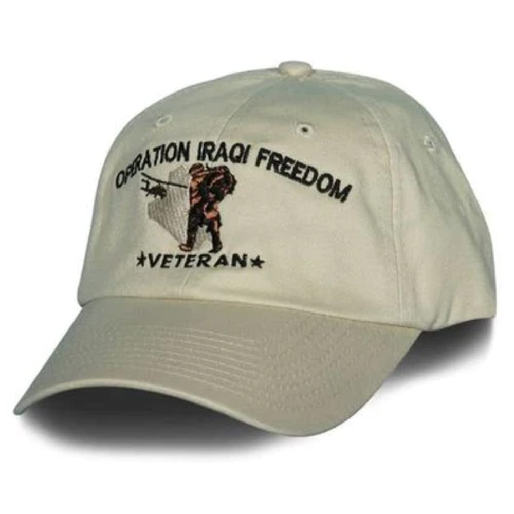 Operation Iraqi Freedom Vet Embroidered Structured Khaki Ball Cap
