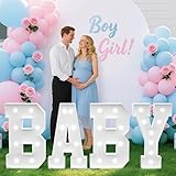 2.3FT Baby Marquee Letters, Baby Letters for Baby Shower for Girl Boy, Large Light Up Sign for Backdrop, Gender Reveal Party Decorations Supplies (White)