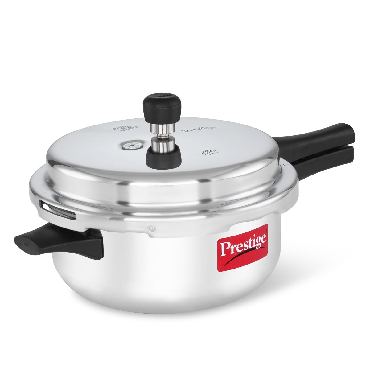 Prestige 4 Litre Aluminium Popular Junior Outerlid Deep Pressure Pan (Cooker)|Gas Compatible|Gasket Release System|Metallic Satefy plug|5 Years Warranty|ISI Certified