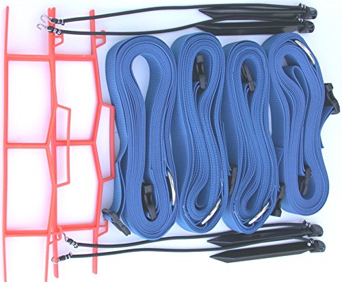 Home Court 2-inch Adjustable Full Court Traditional Volleyball Court (30x60') Sand Court Line - 19AS (Blue)