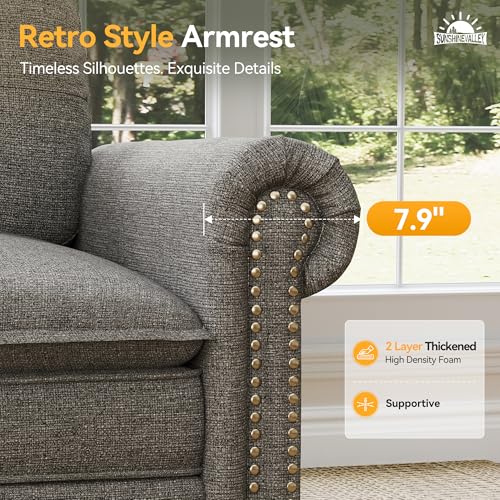 Image of SUNSHINE VALLEY 3-Piece 6-Seater Cloud Modular Sofa Set with Extra Deep & Wider Cushions, Oversized Mid-Century Modern Couch Set with Loveseat and Throw Pillows for Living Room, Linen Dark Grey