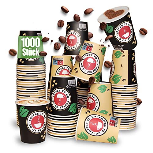 1000 Kaffeebecher To-Go Aus Pappe – 0,3 Liter (300 Ml) Für Events, Gastro & Büro