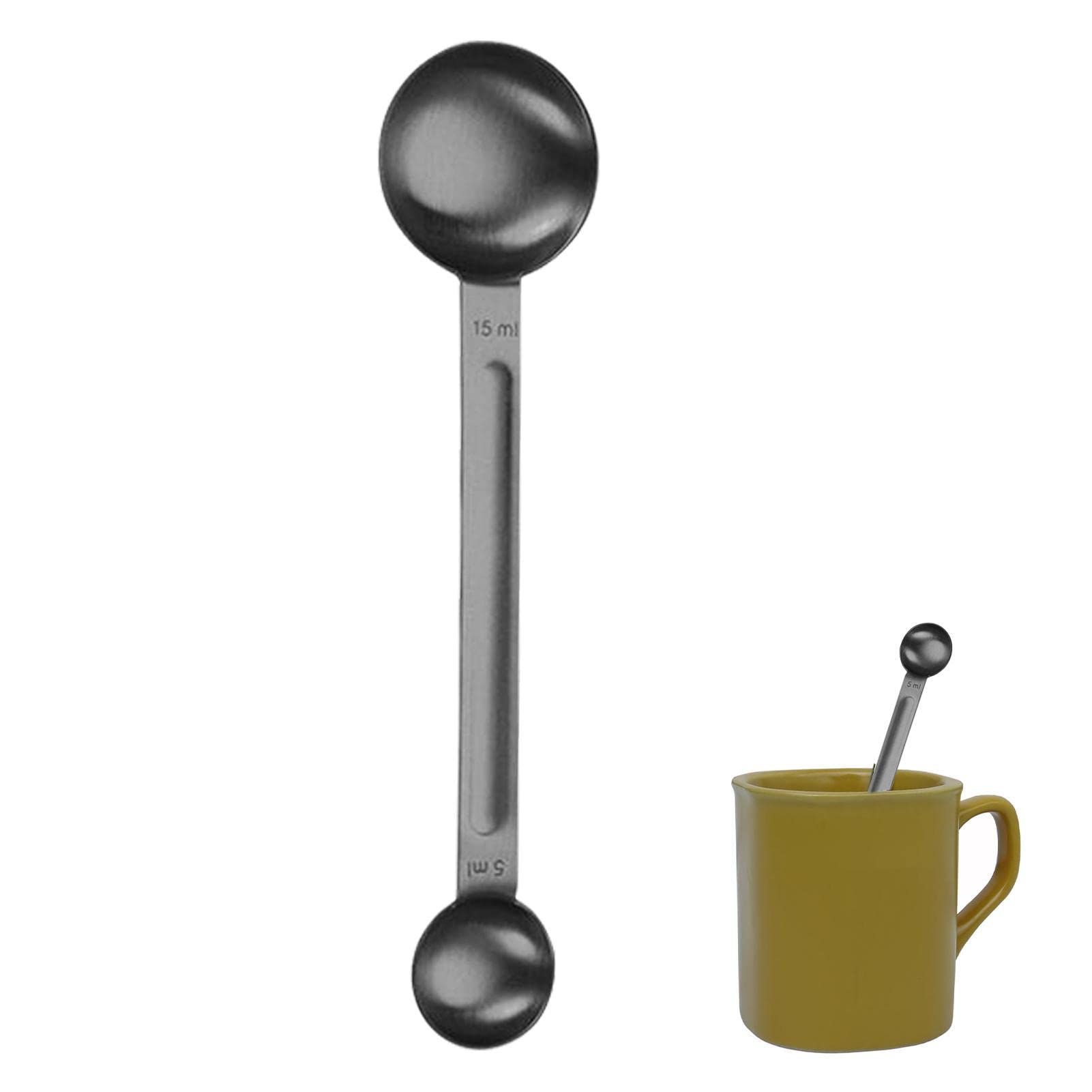 Cucchiaio dosatore da caffè in acciaio inox, con manico corto, per caffè macinato, tè, zucchero, farina, condimenti, 1 cucchiaio e 2 cucchiai (15 ml e 30 ml