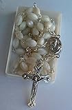 Mother of Pearl Rosary Cross with Mary Medal and Holy Soil From Jerusalem