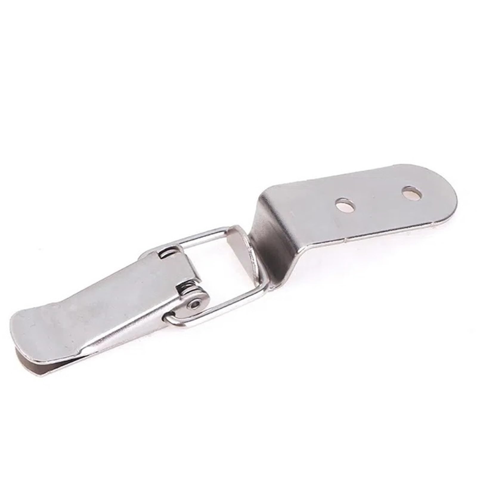 Zihdke Silver 1 4 Pcs Duck-Mouth Buckle Hook Lock Iron Spring Loaded Draw Toggle Latch Clamp Clip Silver Hasp Catch Clasp For Toolbox(Silver 1)