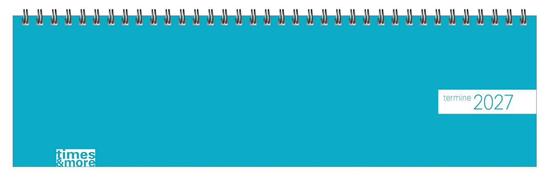 times&more Petrol Wochenquerplaner 2027: Bunter Tischkalender. Handlicher Wochenplaner im Querformat. Tischquerkalender 2027 zum Planen von Terminen.