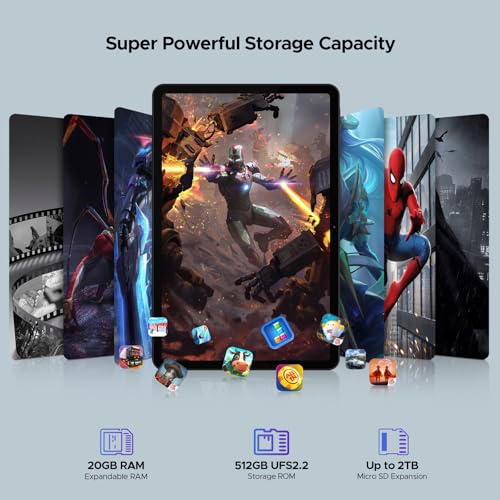 DOOGEE T40 Android 14 Tablet,Helio G99 Octa-Core IPS 1600x2560 Gaming Tablet,11" 2.5K Ultra Clear Display Tablet,20GB+512GB/2TB Expand,Android Tablet with 8580mAh Battery,Dual SIM 4G,Face Unlock,OTG - Image 5