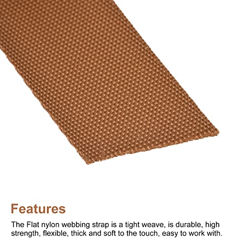 Image of Nylon Webbing Strap, 10 Metres, 1 inch /1.5 inch /2 inch Width, 0.7 mm Thickness (Brown, 1.5 inch)