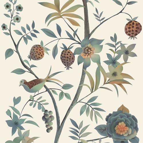 CiCiwind Papel Pintado Autoadhesivo de Flores 41CMx3M Color Beige Vinilo Adhesivo Muebles Retro Impermeable Papel Pintado pared Removible Vinilo Adhesivo PVC Pegatina Decorativos para Muebles de pared