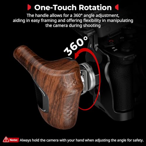 Image of SmallRig Rotating Right-Side Wooden Handle for ARRI Rosette, Load Capacity to 15kg / 33lbs, Flexible Position Adjustment, Ergonomic Design & Anti-Slip Design