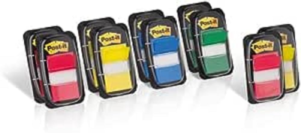 Post-it Index Marc. medianos, colores surtidos, 5 paquetes dobles + 1 GRATIS