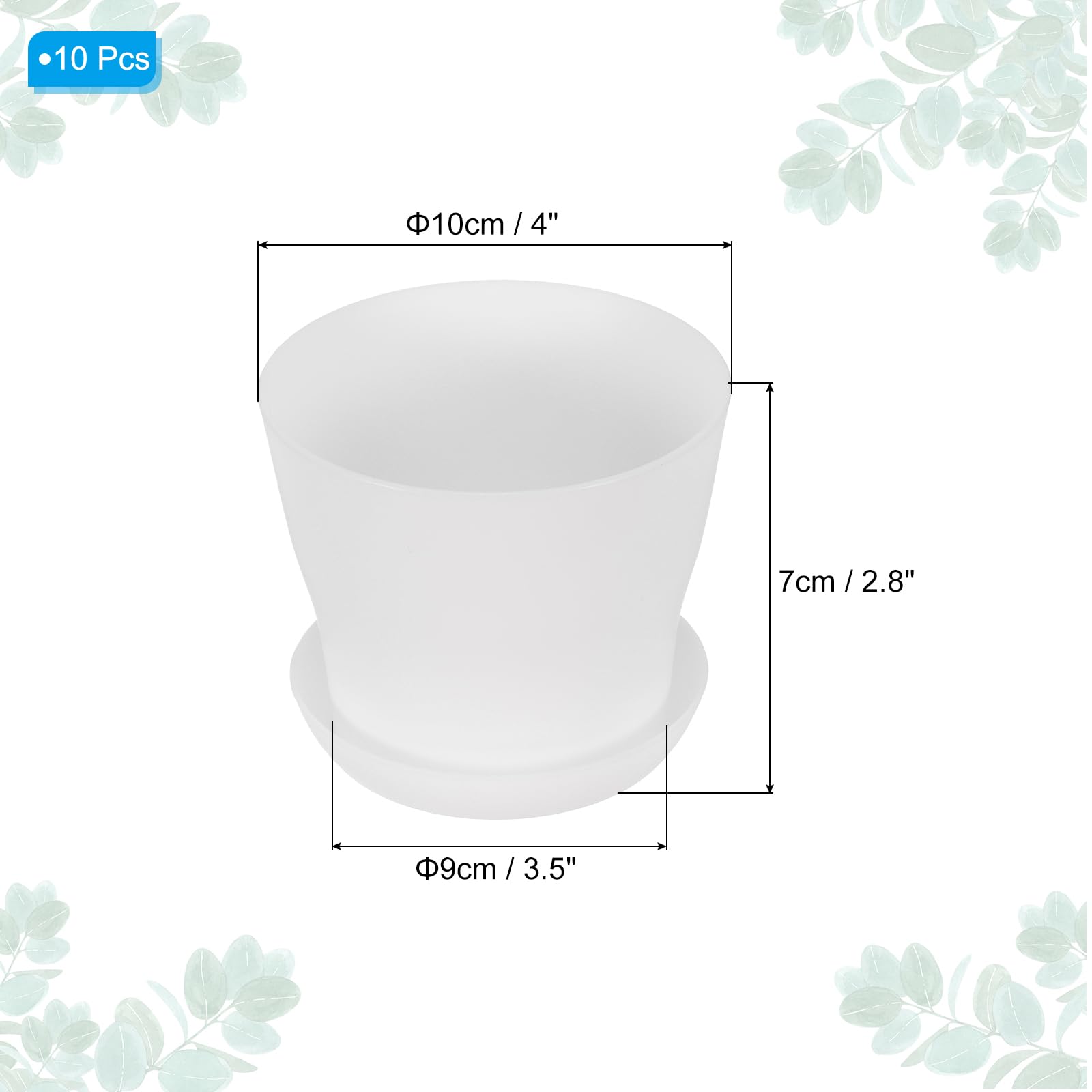 PATIKIL 4 Inch/10cm Plastic Plant Pots - Image 2