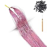 Sedfzo Hair Tinsel Strands Extensions Kit - Sparkling Shiny Fairy Hair with Tools for Ball...