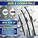 5 PLUS® Silicone Windshield Wipers Replacement for 2016-2021 Hyundai Tucson/ 2007-2012 Mazda CX-7 Wiper Blades(Set of 3), Windshield Wiper Blades For My Car-26