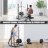Estación de Potencia con Sistema de Polea para Jalón al Pecho, Sentadillera Multifuncional Ajustable, Jaula de Potencia con Ganchos en J para Gimnasio en Casa 6