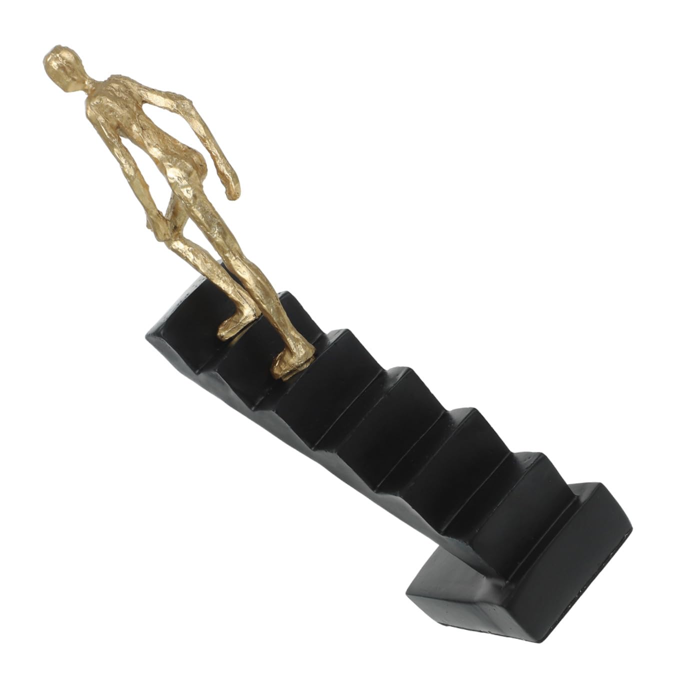 Sculpture personnage escalier : style artistique abstrait chic