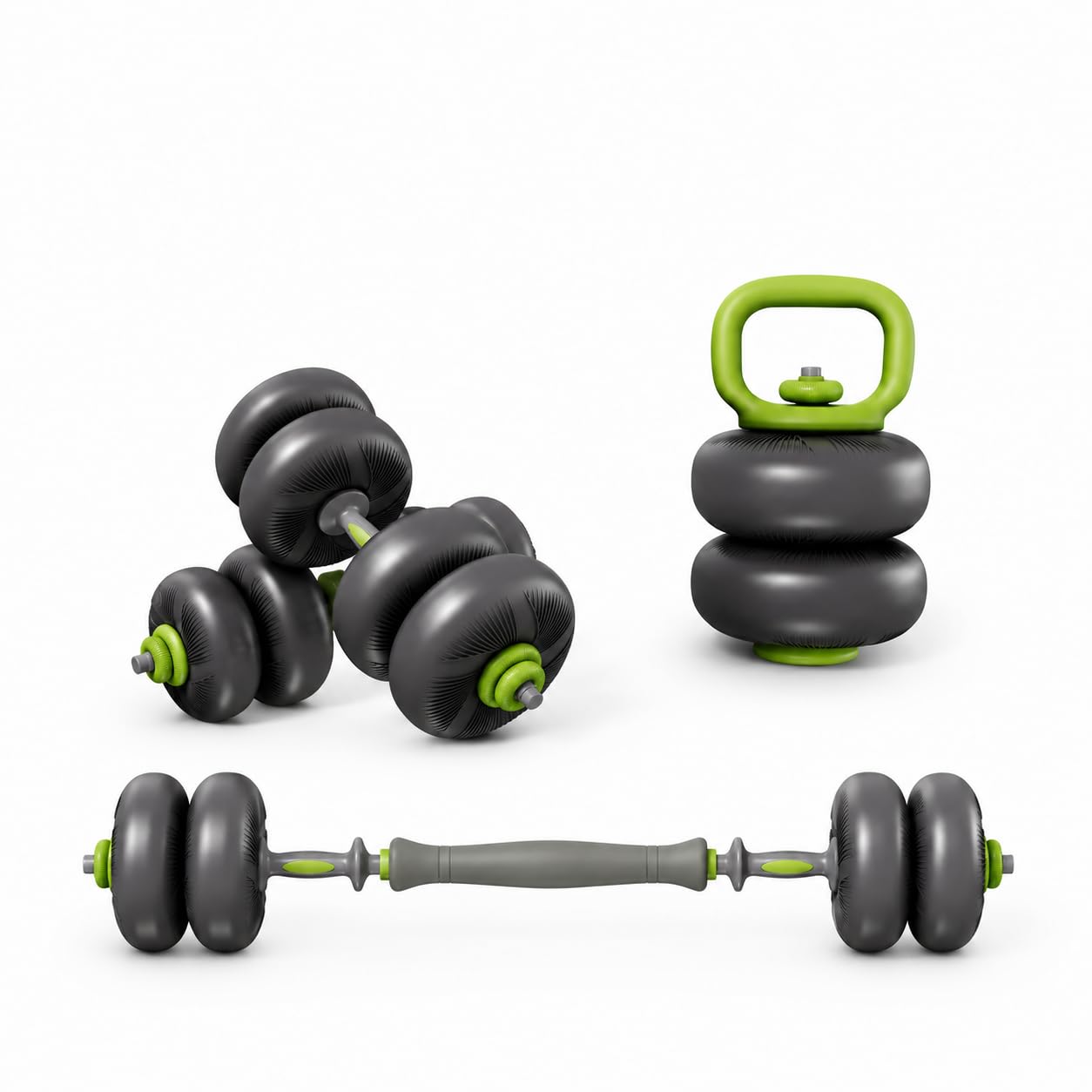 Set di Manubri Regolabili 4 in 1 Kettlebell, Bilanciere, 20 kg 25 kg Manubri Palestra a Regolazione Rapida Attrezzi Palestra Casa Supporto Flessioni per L'allenamento palestra di casa