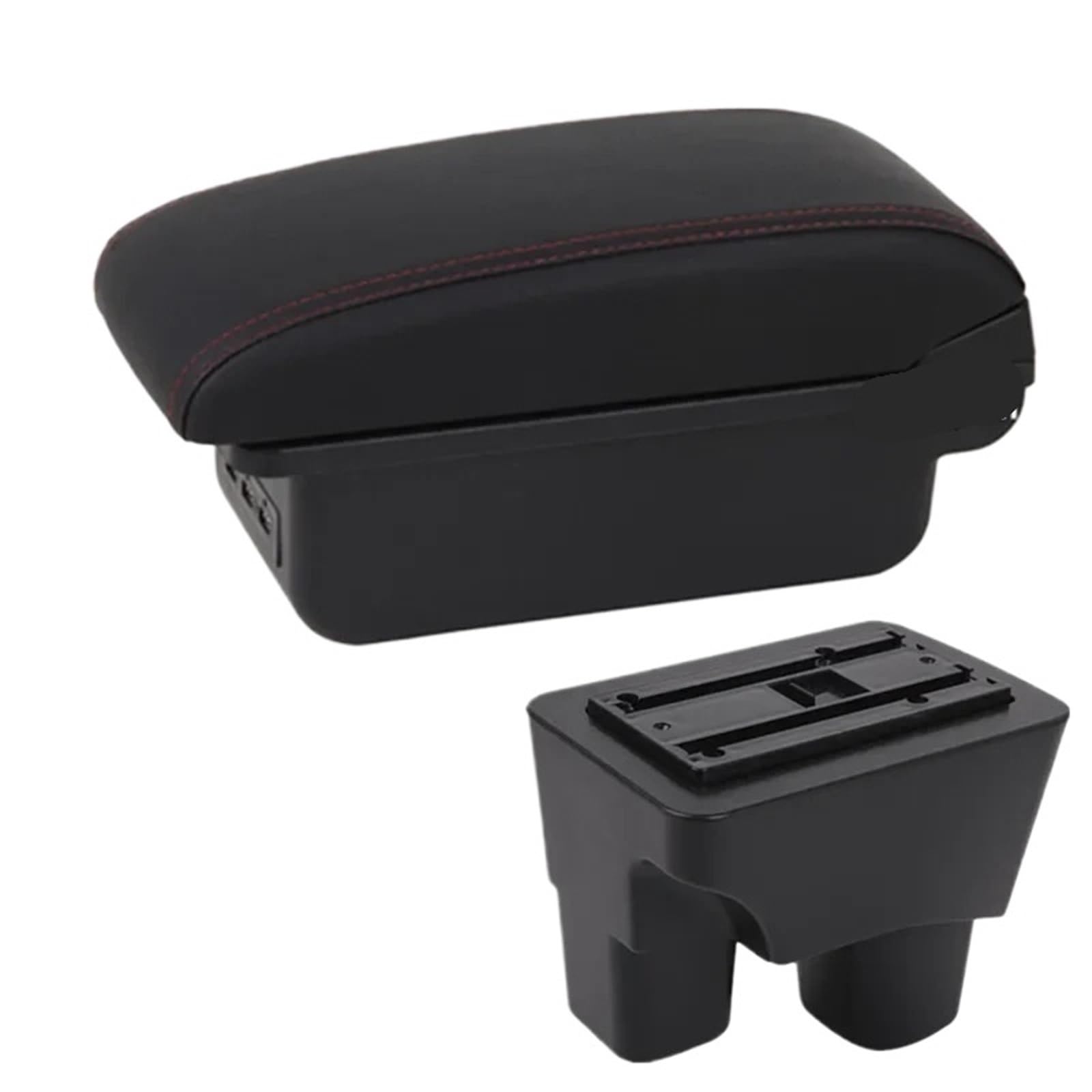 AWGNTQQ Car Armrests For Chevrolet For Onix 2020 2021 2022 2023 2024 Car Armrest Storage Box Interior Dedicated Retrofit Accessories(B1 red line 3USB)