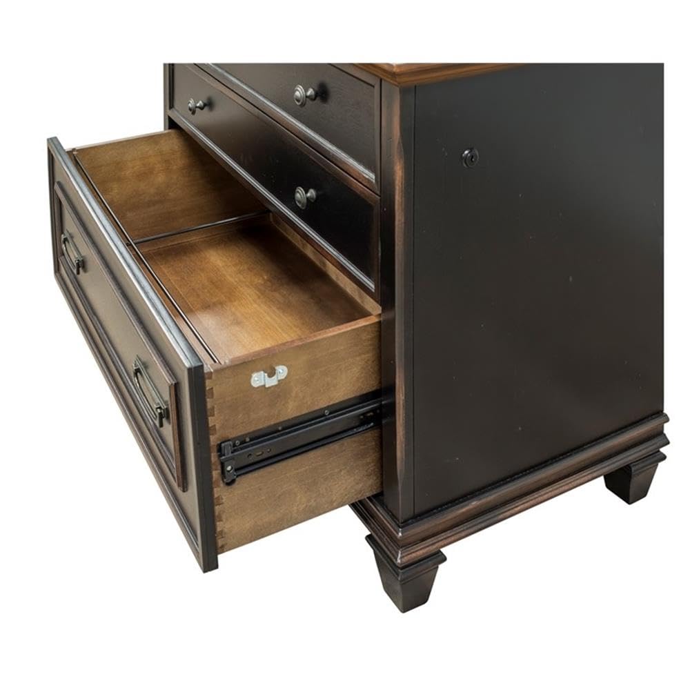 Hartford Wood Lateral File With Locking LegalLetter File Drawer Black product thumbnail 6