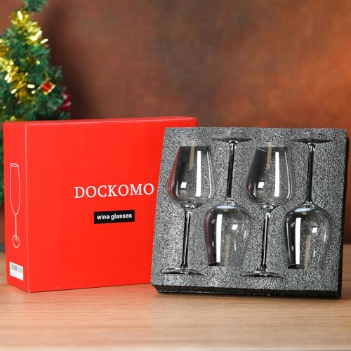 White Wine Glasses, Set of 4 Italian Glasses, 17 oz Clear - Image 3