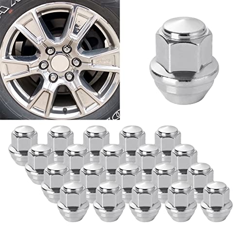 GOYADA 20 Pcs M12x1.5 Lug Nuts 19mm Hex Chrome Fusion Transit Wheel Nuts Fiesta Alloy Compatible For Ford Forester Focus Mondeo Impreza Sedan