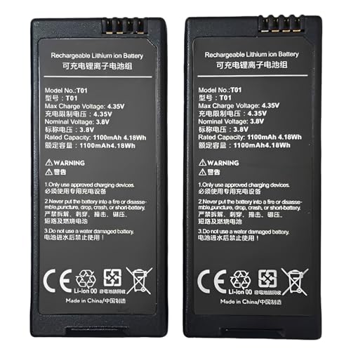 gifi power 2 x 1100mAh Batteries for Ryze Tech DJI Tello Battery (Black)