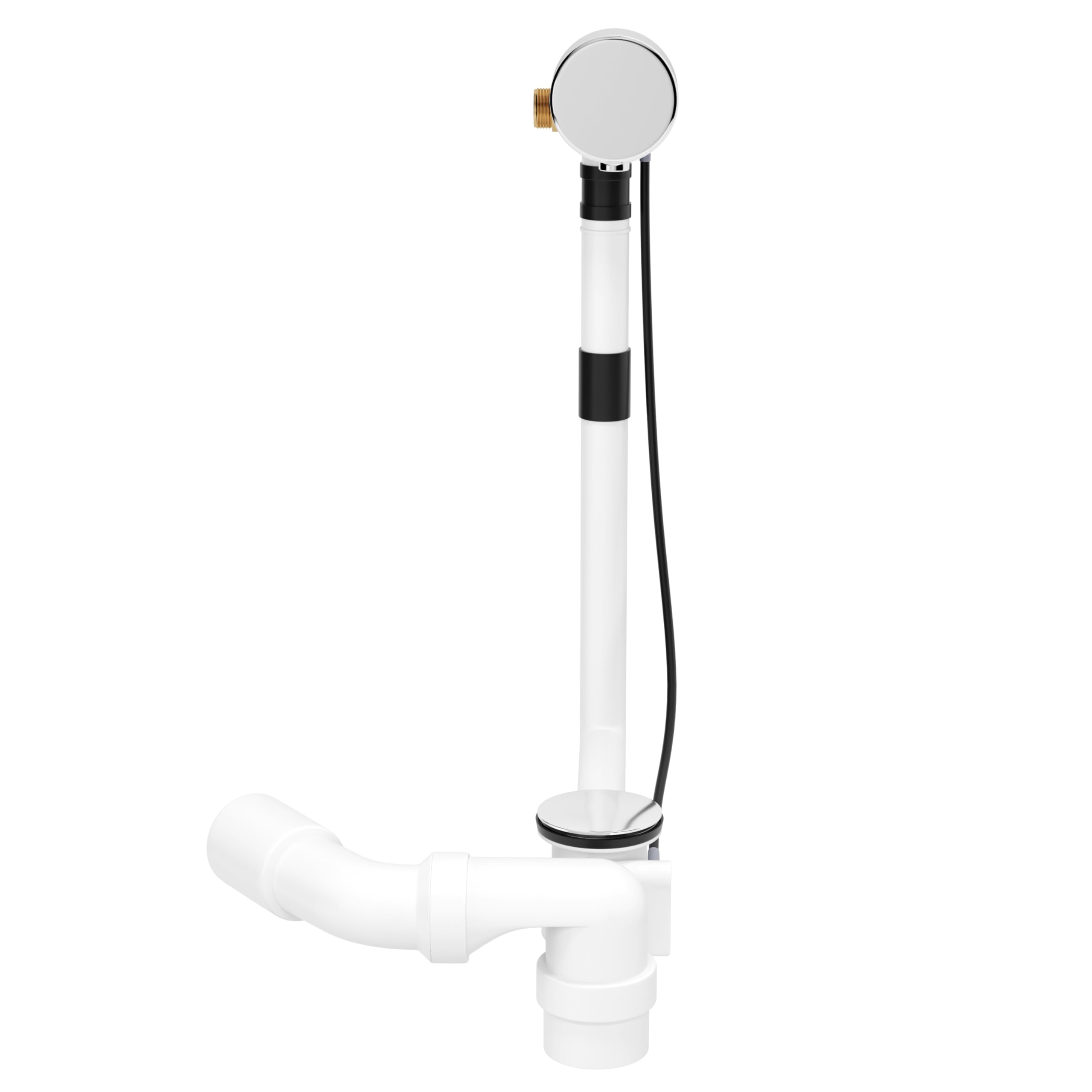 AQUADE Desagüe excéntrico y rebosadero con entrada para bañeras y jacuzzis desagüe rebosadero con salida excéntrica cromada 40/50 mm acero inoxidable tapa de desagüe: 70 mm Calidad: fabricado en
