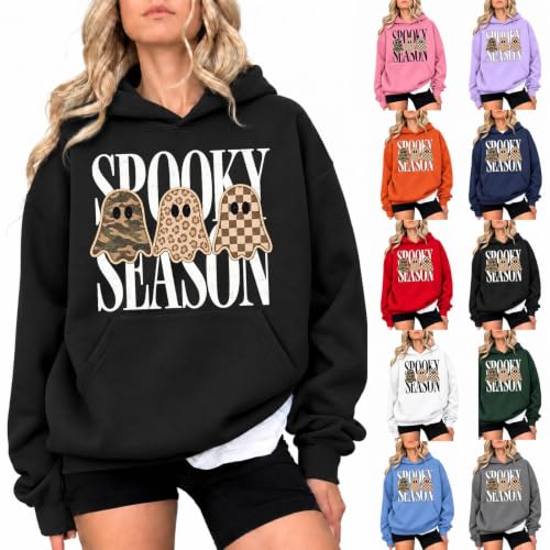 Halloween Hoodie for Women Fleece Spooky Season Graphic Fashion Hoodies - image 1