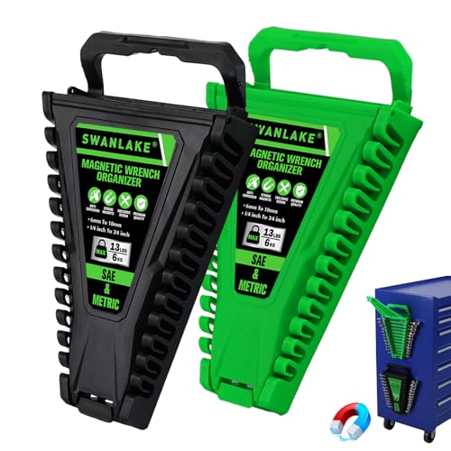 2-Piece Magnetic Wrench Organizer, Metric & SAE...