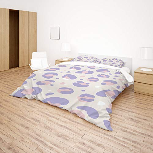 Parure de lit léopard violet ultra douce en polyester double CHEHONG
