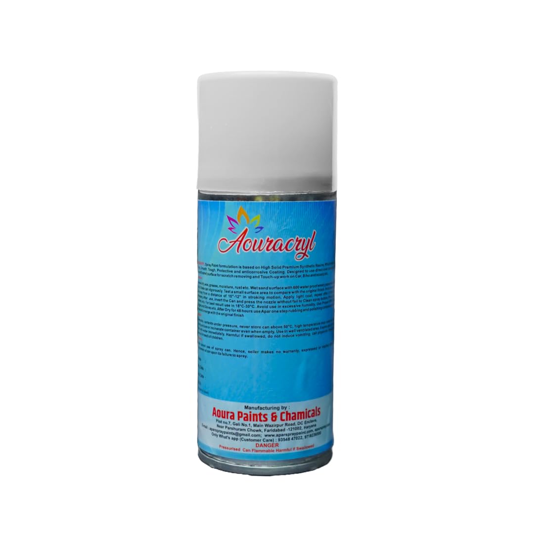 GIDEAL spray paint wash MA-1【white】サイズ2 AOURACRYL Spray Paint Polar White-225ml (Pack of 1) (RC Colour