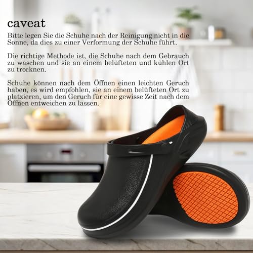 Bella Bays Damen Küchenschuhe Wasserdicht Rutschfest EU36 Schwarz – Bild 6