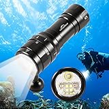 Cinco tipos de luces de buceo: esta luz de buceo crea una gran luz para ver todo tipo de vida marina. Foco blanco frío (máximo 1000 lúmenes/2,75 horas) + reflector blanco cálido (alto brillo: máximo 3000 lúmenes/2,5 horas; bajo brillo: máximo 800 lúmenes/3,5 horas) + luz LED roja (máximo 180 lúmenes/6,2 horas) + luz LED UV (máximo 1000 horas) 0 mw UV/6,2 horas).