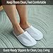 APPEARUS Fine Terry Disposable Slippers for Guests Closed Toe Unisex House Slipper Thick Sole Hotel Slippers for Spa Party, One Size, White (1 Pair/AS134x1)