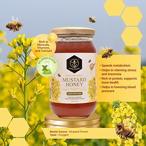 Image of Shiva Organic Raw Mustard Honey 1kg | 100% Pure NMR Tested | Raw and Unprocessed