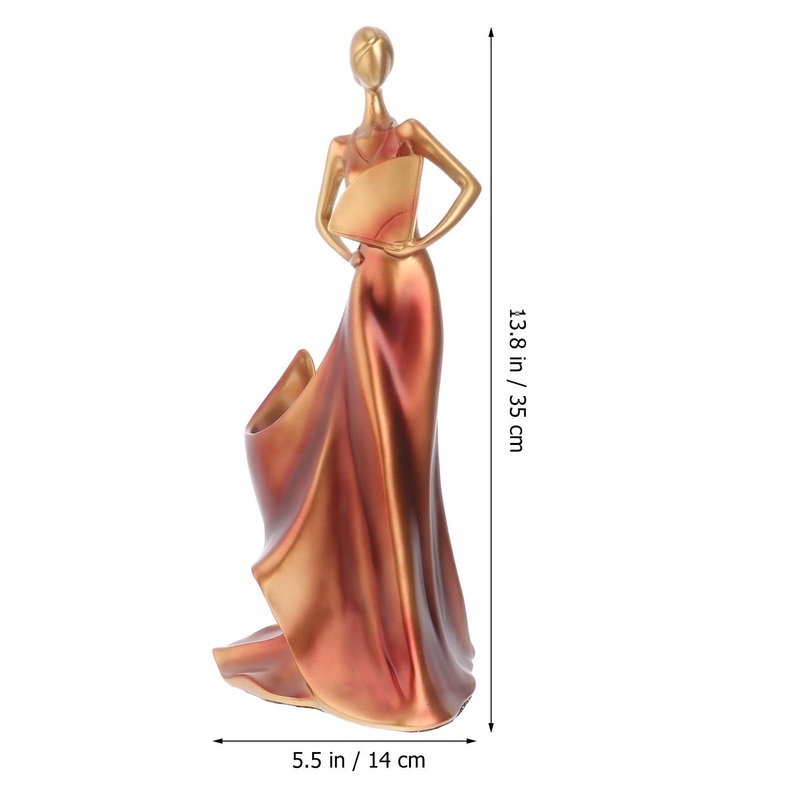 Elegantes Weinregal aus Kunstharz, Fächerform, Rote Mädchenfigur